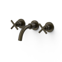 TRES MONTBLANC umyvadlová baterie podomítková se dvěma rukojeťmi, ramínko délka 148mm, černý bronz (28330001KMB)