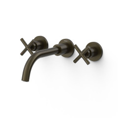 TRES MONTBLANC umyvadlová baterie podomítková se dvěma rukojeťmi, ramínko délka 207mm, černý bronz (28330002KMB)