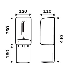 Bezdotykový zásobník dezinfekčního roztoku 100ml, bílý ( HPI 31S-DR-O )