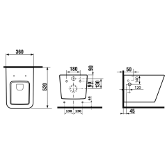PORTO závěsná WC mísa Rimless, integrovaná baterie a bidet. sprška, 36x52 cm, bílá (PZ102RX) (8)