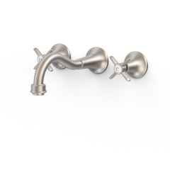 TRES CLASIC COLOR umyvadlová baterie kohoutková podomítková, 3-otvorová, nerezová ocel (24215101AC)