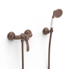 TRES CLASIC sprchová baterie s hadicí, sprchovou hlavicí a držákem sprchy, Volcanic (24216701VO)