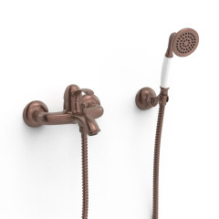 TRES CLASIC COLOR vanová baterie s hadicí, sprchovou hlavicí a držákem sprchy, Volcanic (24217001VO)