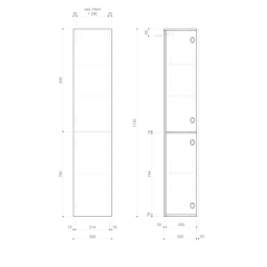 ESPACE skříňka 35x172x32cm, 2x dvířka, levá/pravá, dub cuneo (ESC230-2525)(2)