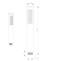 Ruční sprcha, 185mm, měď mat (DO221)(2)