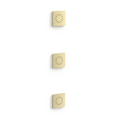 TRES trysky hydromasážní podomítkové 3 kusy 80x80 mm, Golden Cava (13451501CA)