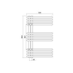 NYMPHA otopné těleso 500x800mm, černá mat (LLN80B)(2)