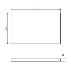 VEGA deska pod umyvadlo 72,5x45cm, dub černý (VG675)(2)
