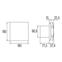 SILENTIS UC T 10 koupelnový ventilátor axiální s časovačem, 8W, potrubí 100mm, bílá (01220100)(2)