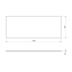 CIRASA deska Rockstone 119,6x1,2x47cm, bílá mat (CRR119-0101)(2)