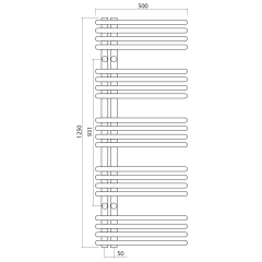 NYMPHA otopné těleso 500x1250mm, chrom (LLN125) (2)