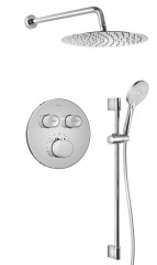 SMART SELECT podomítkový sprchový set s termostatickou baterií, 2 výstupy, posuvný držák sprchy, chrom (RP032-02)