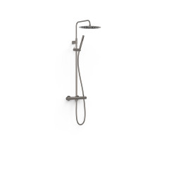 TRES TERMOSTATICKÝ teleskopický sprchový set, sprchová baterie termostatická 150mm s hlavovou a ruční sprchou, Grafit (19039302GR)