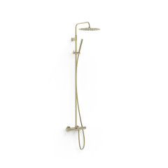 TRES TERMOSTATICKÝ teleskopický sprchový/vanový set, vanová baterie termostatická 150mm s hlavovou a ruční sprchou, Golden Cava (19031202CA) (2)