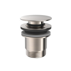 TRES umyvadlový ventil,  zátka Ø 63 mm CLICK‑CLACK, kartáčovaná ocel (24284001AC)