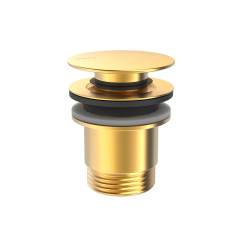 TRES umyvadlový ventil,  zátka Ø 63 mm CLICK‑CLACK, matné zlato (24284001OM)