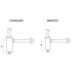 MINITOTI umyvadlový sifon 1"1/4-32, chrom ( 510.135.5.K ) (3)