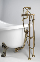 RETRO volně stojící vana 157x76,5x73cm, bílá, nohy bronz (43228) (3)