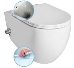 INFINITY CLEANWASH závěsná WC mísa, integrovaný ventil a bidet. sprška, Rimless, 36,5x53cm, bílá (10NFS9216I)