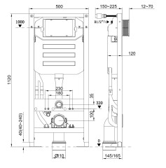 KLUDI UNIFIX PREMIUM předstěnová instalace s rámem pro závěsné WC SMART 6/3 L (79300) (2)