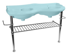 RETRO konstrukce pro dvojumyvadlo 120cm s poličkou, chrom (730190)