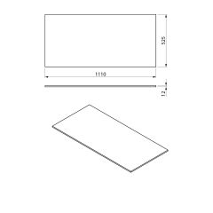 LOREA deska Rockstone 111x1,2x52,5cm, black attica (LE110-0598)(2)