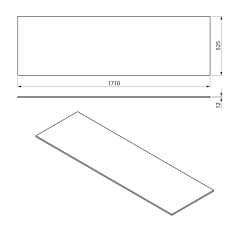 LOREA deska Rockstone 171x1,2x52,5cm, black attica (LE170-0598)(2)