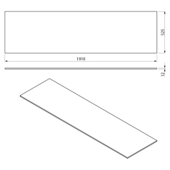 LOREA deska Rockstone 191x1,2x52,5cm, black attica (LE190-0598)(2)
