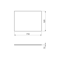 LOREA deska Rockstone 71x1,2x52,5cm, bílá mat (LE070-0101) (2)