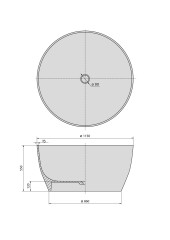 AVELOR volně stojící vana litý mramor ø115x55cm, bílá mat (93878)(2)