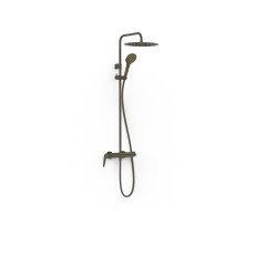 TRES FUJI sprchový set, sprchová baterie páková 150mm s hlavovou a ruční sprchou, černý bronz (28119101KMB)