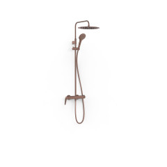 TRES FUJI teleskopický sprchový set, sprchová baterie páková 150mm s hlavovou a ruční sprchou, černý bronz (28119701KMB) (3)