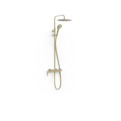 TRES FUJI teleskopický sprchový set, sprchová baterie páková 150mm s hlavovou a ruční sprchou, Golden Cava (28119701CA)