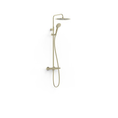 TRES TERMOSTATICKÝ teleskopický sprchový set, sprchová baterie termostatická 150mm s hlavovou a ruční sprchou, Golden Cava (19038705CA)