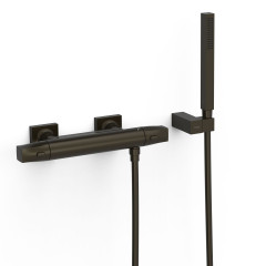 TRES termostatická sprchová baterie nástěnná 150mm, s příslušenstvím, černý bronz (19016459KMB) (2)