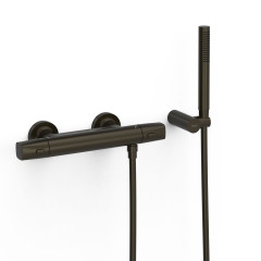 TRES termostatická sprchová baterie nástěnná 150mm, s příslušenstvím, černý bronz (19016449KMB)