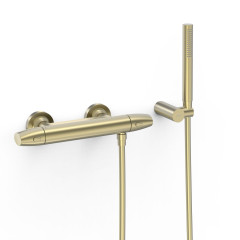 TRES termostatická sprchová baterie nástěnná 150mm, s příslušenstvím, Golden Cava (19016439CA)