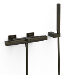 TRES termostatická vanová baterie nástěnná 150mm, s příslušenstvím, černý bronz (19017459KMB) (2)