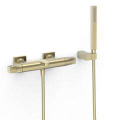 TRES termostatická vanová baterie nástěnná 150mm, s příslušenstvím, Golden Cava (19017459CA)