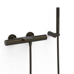 TRES termostatická vanová baterie nástěnná 150mm, s příslušenstvím, černý bronz (19017428KMB)