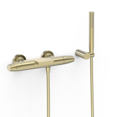 TRES termostatická vanová baterie nástěnná 150mm, s příslušenstvím, Golden Cava (19017479CA)