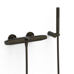 TRES termostatická vanová baterie nástěnná 150mm, s příslušenstvím, černý bronz (19017439KMB)