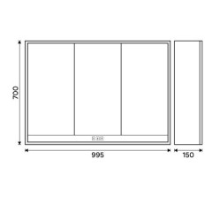 Bílá LED podsvícená zrcadlová skříňka 1000 (GAB 10004VX-05	)(8)