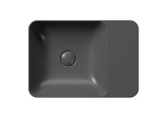 MODO keramické umyvadlo na desku 50x35cm, bez otvoru, černá mat (9884026) (3)