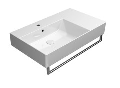 KUBE X keramické umyvadlo 80x47cm, s odkládací plochou vpravo, bílá ExtraGlaze (9456111) (3)