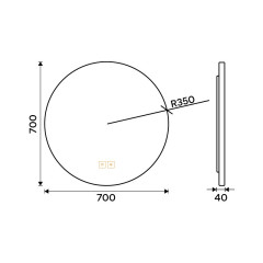 LED zrcadlo s podsvícením, pr. 70, dotykový senzor (ZPC 61001RVX-90)(9)