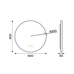 LED zrcadlo s podsvícením, pr. 60, dotykový senzor (ZPC 61000RVX-90)(10)
