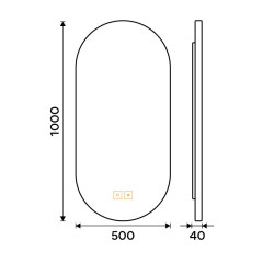 LED zrcadlo s podsvícením, 50 x 100, dotykový senzor (ZPB 62004LVX-05)(8)
