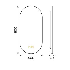 LED zrcadlo s podsvícením, 40 x 80, dotykový senzor (ZPB 62002LVX-05)(8)