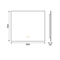 LED zrcadlo s podsvícením, 90 x 70, dotykový senzor (ZP 53003VX)(8)
